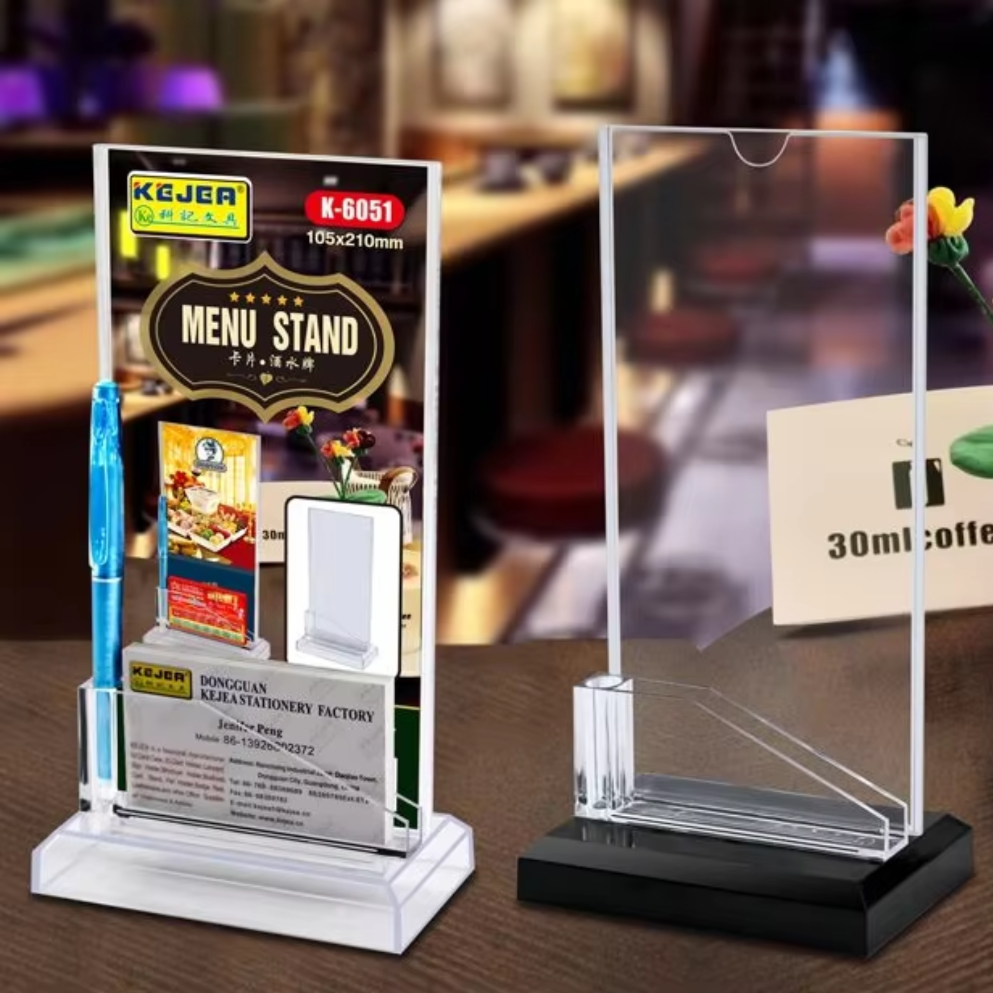 Acrylic Menu Stand Restaurant Dubai β Black Lion Sign